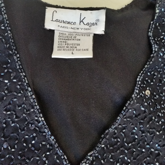 **SOLD********Black Glass Beaded Sleeveless Top - Picture 8 of 8